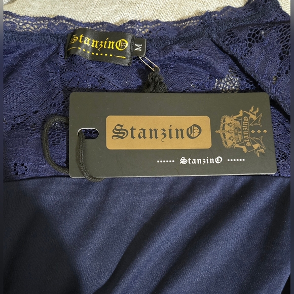 Blue Lace Sleeveless Cocktail Semi-formal Dress Size Medium - Picture 9 of 12